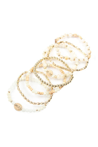 Buy natural &quot;I Believe&quot; Charm Mix Beads Bracelet