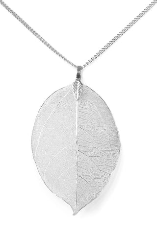 Buy light-silver Hdn1513 - Filigree Leaf Necklace