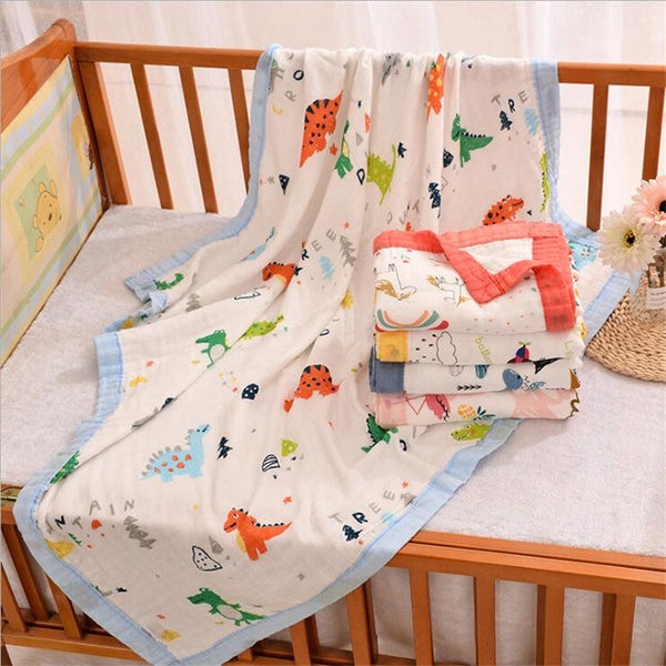 110x120cm 4 and 6 Layers Muslin Bamboo Cotton Newborn Baby Receiving Blanket Swaddling Kids Children Baby Sleeping Blanket