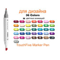 TouchFive Markers 12/80/168 Color Sketch Art Marker Pen Double Tips  Alcoholic Pens for Artist Manga Markers Art Supplies School
