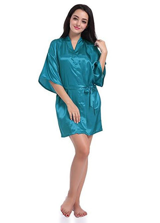 Buy as-the-photo-show5 Large Size Satin Night Robe