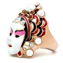 GL163 - IP Rose Gold(Ion Plating) Brass Ring with Top Grade Crystal