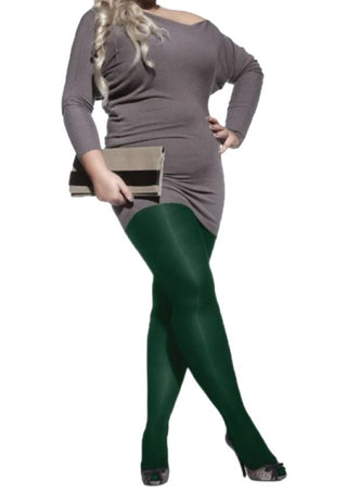 PLUS 40 GREEN microfiber tights for PLUS SIZE