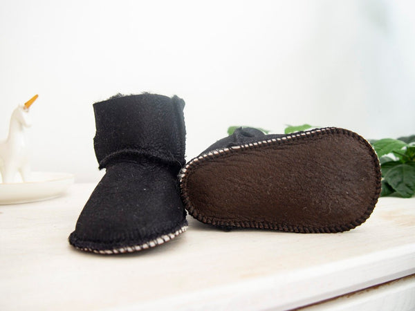 Baby Black Sheepskin Boots