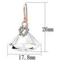 LO2755 - Rose Gold Iron Earrings with Top Grade Crystal  in Clear