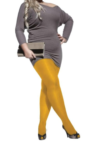 PLUS 40 YELLOW microfiber tights for PLUS SIZE