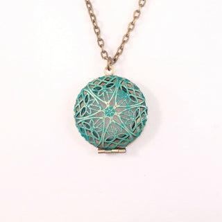 Buy teal Oil Diffuser Locket Necklace