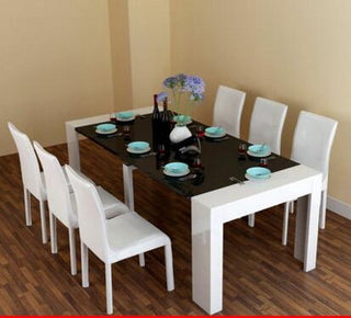Buy 1table-6chair Stretch table. Fold the dining table and chairs.