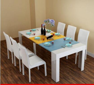 Buy 1table-6-chair Stretch table. Fold the dining table and chairs.
