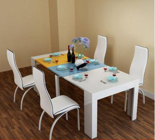 Buy 1table-4-chair-12 Stretch table. Fold the dining table and chairs.