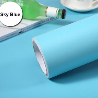 Buy sky-blue Matte Vinyl Wallpaper Self Adhesive