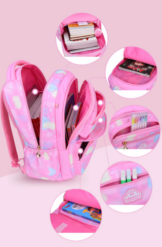 Buy purple-large-bookbag-only 2 Size Cute Girls School Bags with Handbag