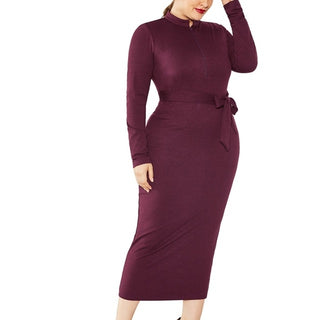 Buy wine-red winter Maternity dress plus size dress Plus Size